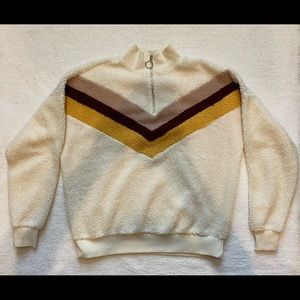 SO 3/4 zip up floofy sweater jacket, size small!!!